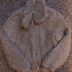 Princess Polly tan teddy bear coat
